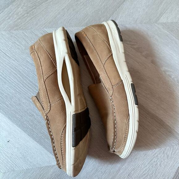 Abeo Lite Caleb Loafers Boat Shoes Men's Size 8.5 Light Brown Tan Leather Suede - Picture 6 of 11